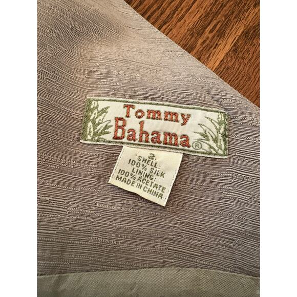 Vintage Tommy Bahama Silk Mini Dress Sage Size 2 - Picture 4 of 5